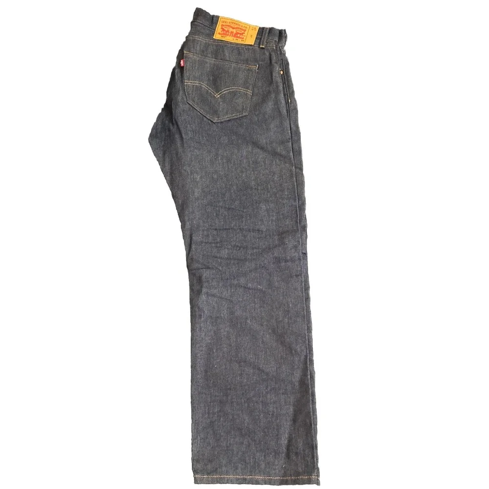 Levis‎ 501 Original Button Fly Jeans 34x29 Pants Rigid Blue Dark Wash Blue